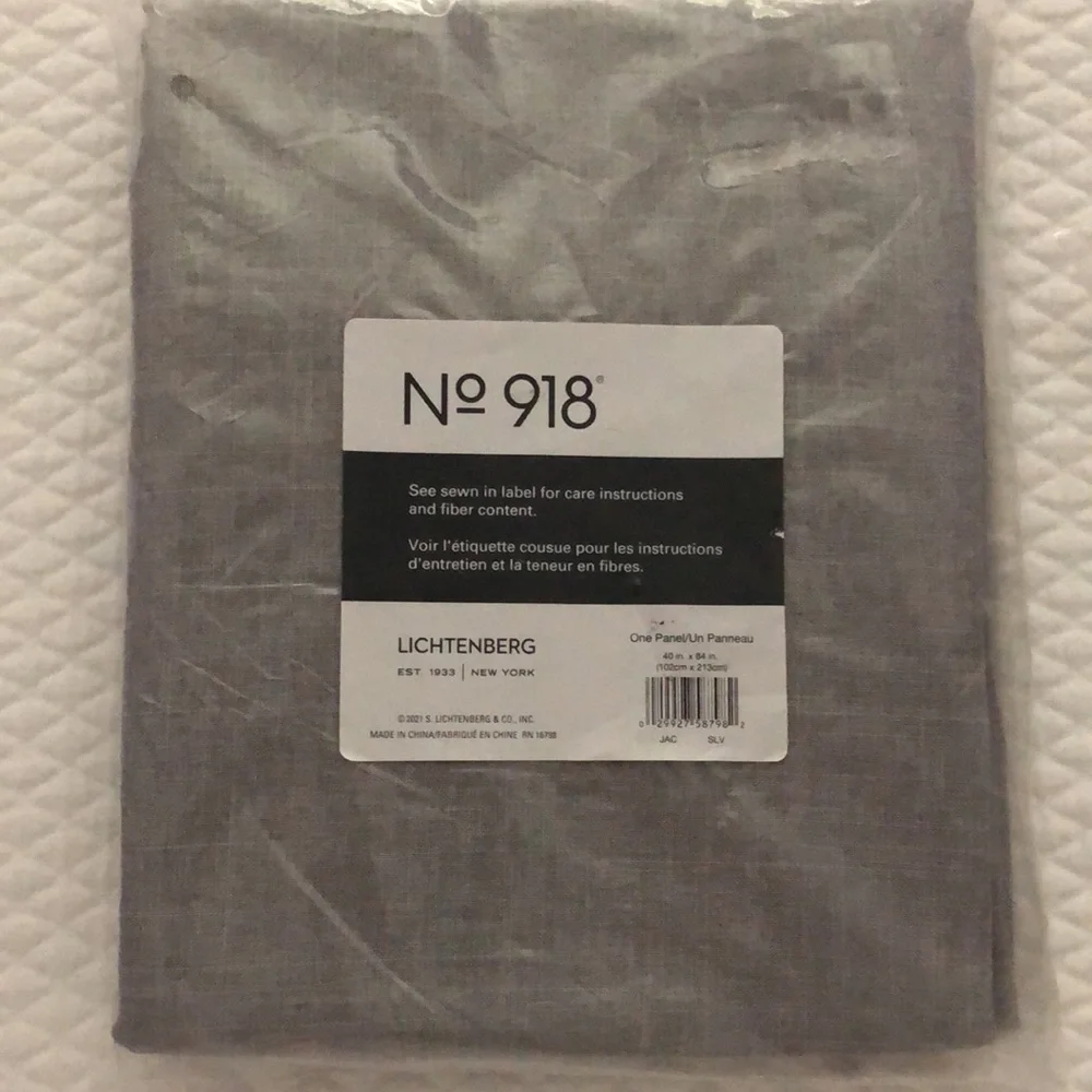 NIP Joshua Heathered Textured Tab Top Semi Sheer Curtain Panel Silver- No 918